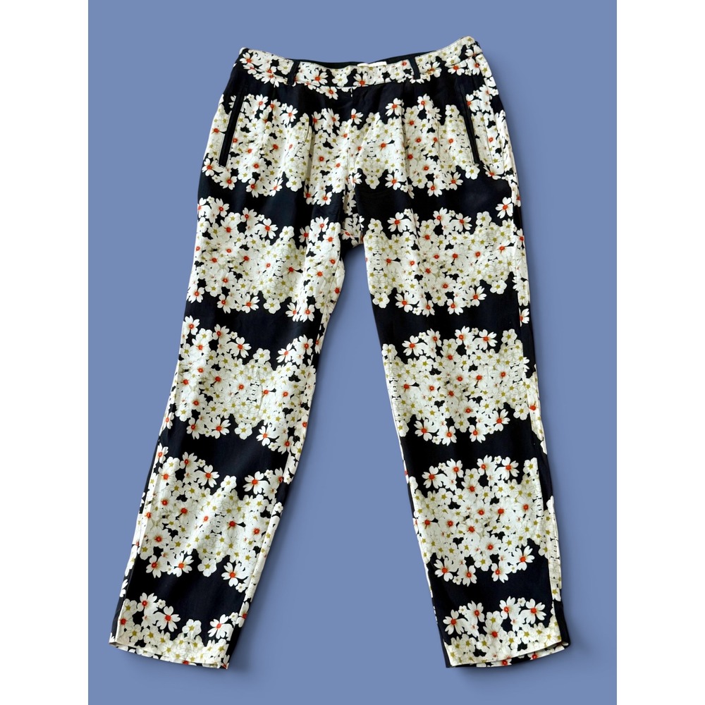 Harlyn Womens Silk Lined Floral Straight Leg Trousers Pockets Anthropologie Sz-4